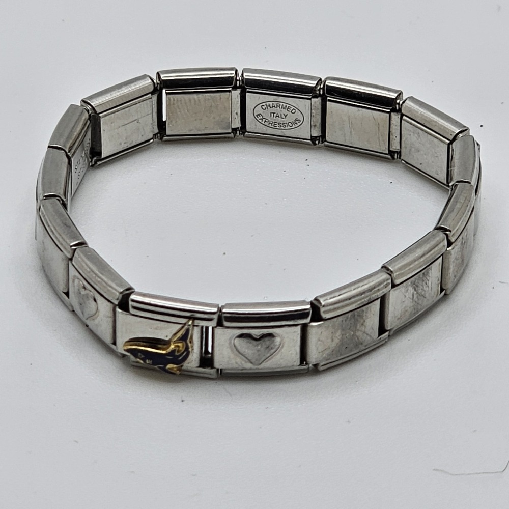 Charmed Expressions Italy Disney Link Stretch Bracelet Stainless Steel